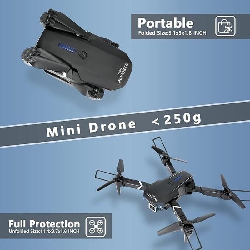 Mini Drone with Camera HD 1080P Foldable Quadcopter with 1 Battery - Black - The Sojourning E-merchant