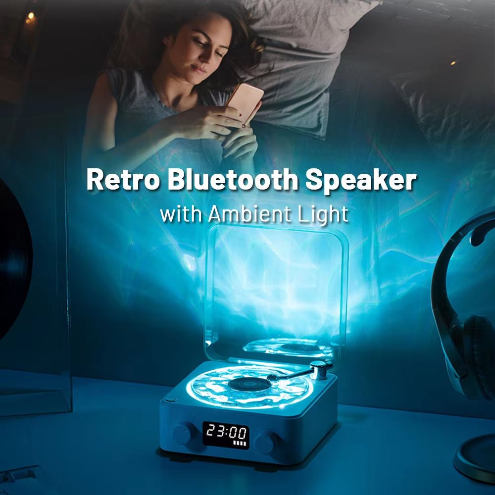 Mini Retro White Noise Bluetooth Speaker Portable Vintage Sleep Aid Bluetooth Speaker Subwoofer with RGB Light Support TF Card - The Sojourning E-merchant