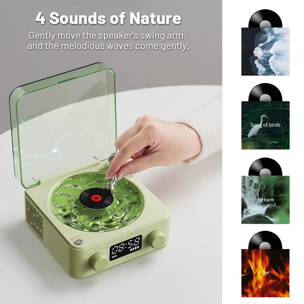 Mini Retro White Noise Bluetooth Speaker Portable Vintage Sleep Aid Bluetooth Speaker Subwoofer with RGB Light Support TF Card - The Sojourning E-merchant