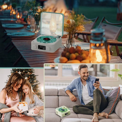 Mini Retro White Noise Bluetooth Speaker Portable Vintage Sleep Aid Bluetooth Speaker Subwoofer with RGB Light Support TF Card - The Sojourning E-merchant