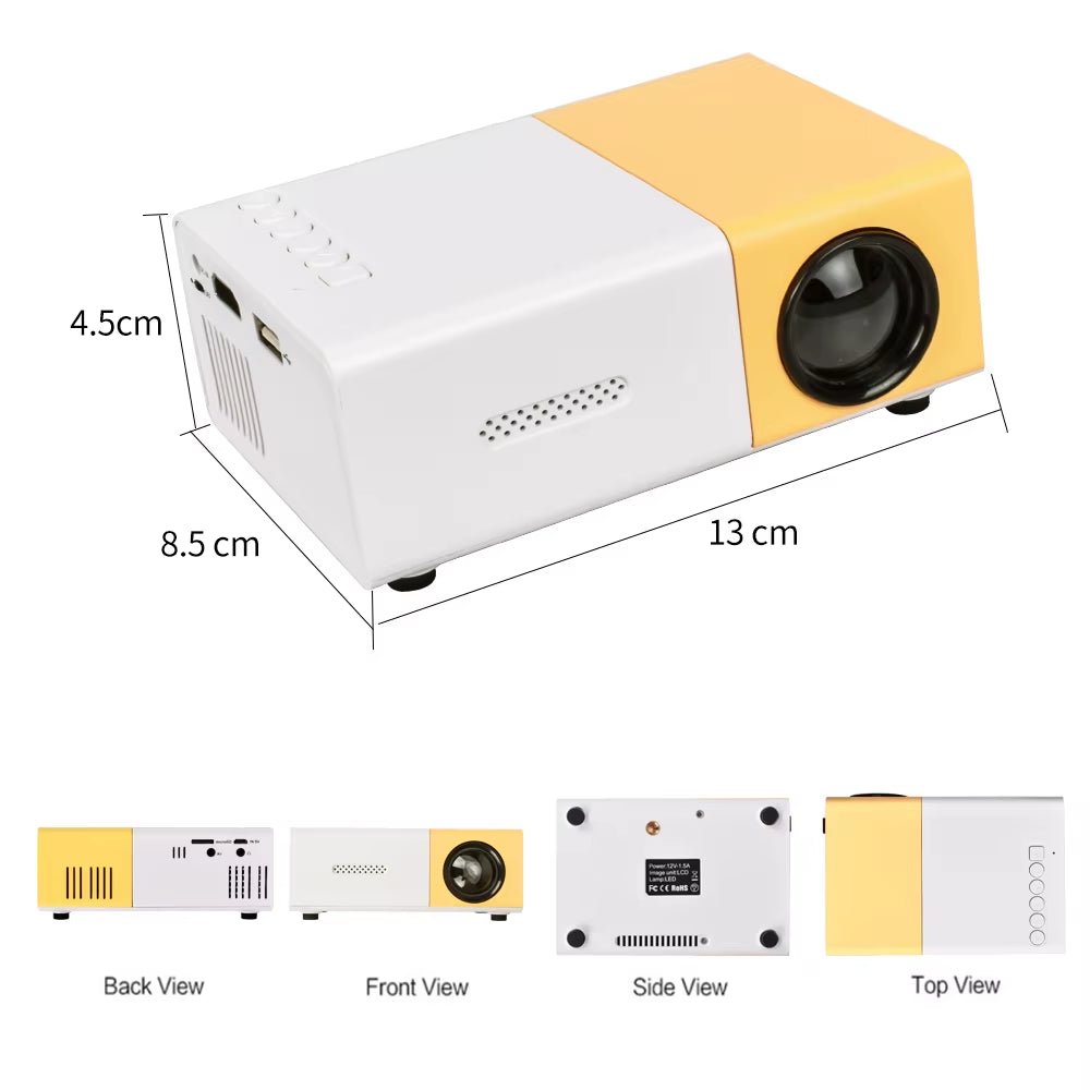 Portable Mini Projector 600 Lumens LCD Hdmi-Compatible Built-In Speakers Small for Home Outdoor Display Kids Gift 320P - The Sojourning E-merchant