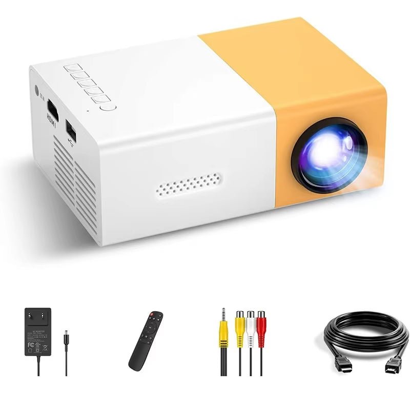 Portable Mini Projector 600 Lumens LCD Hdmi-Compatible Built-In Speakers Small for Home Outdoor Display Kids Gift 320P - The Sojourning E-merchant