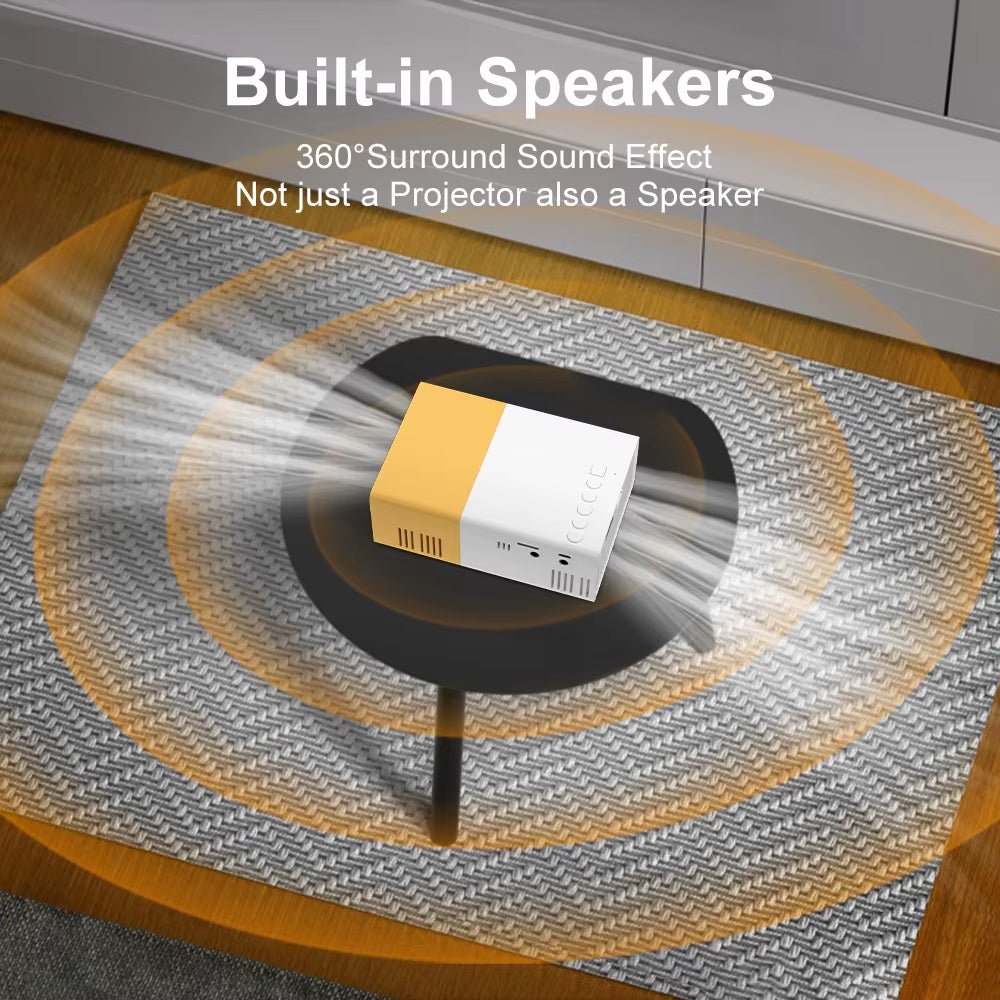 Portable Mini Projector 600 Lumens LCD Hdmi-Compatible Built-In Speakers Small for Home Outdoor Display Kids Gift 320P - The Sojourning E-merchant